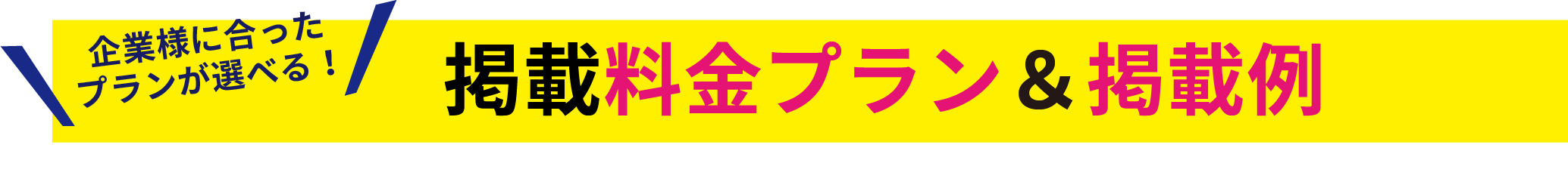 掲載料金プラン&掲載例